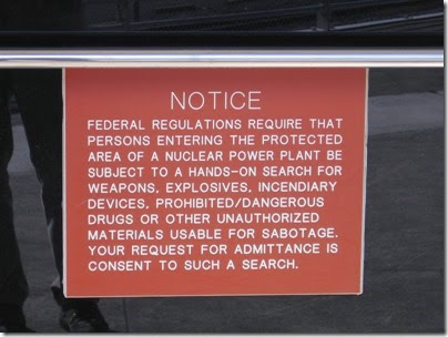 IMG_1782 Trojan Nuclear Power Plant Security Entrance Sign on April 22, 2006