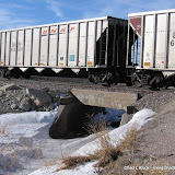 BNSF coal train crossing ditch north of Fremont, Nebraska, along the BNSF line. The bridge was built in 1917.