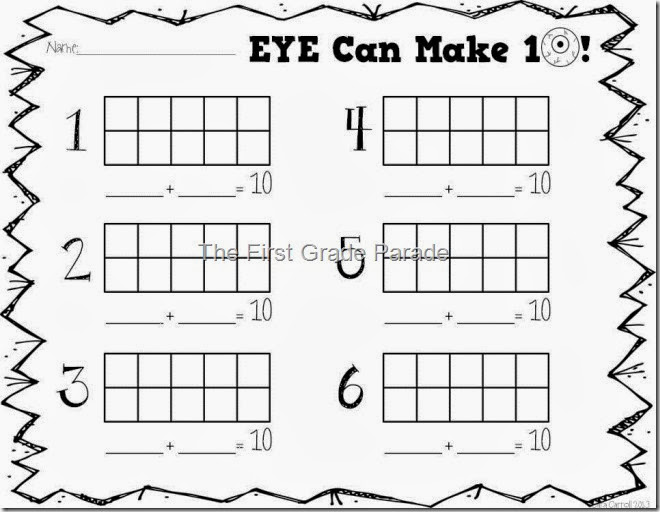 Free Worksheets 10 Frames Math And Free Worksheets 10 Frames Math The First Grade Parade Spider Week