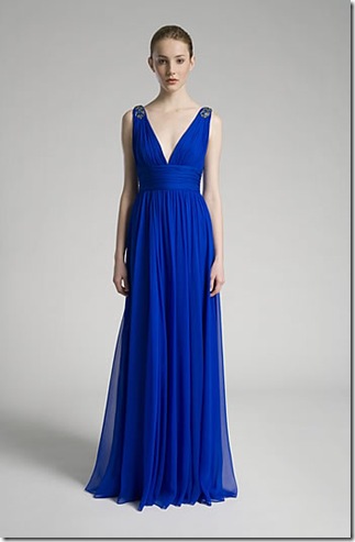 Marchesa chiffon gathered waist