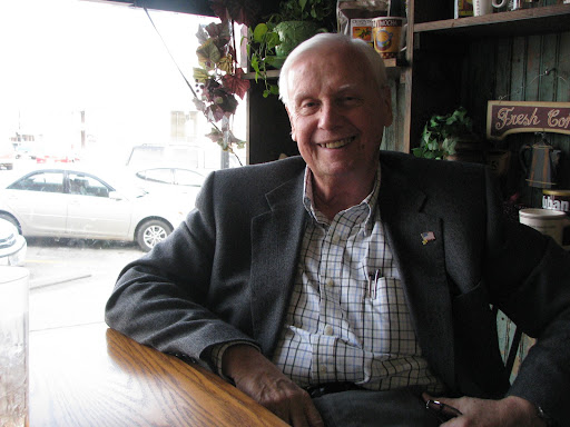 Mayor Joe Paul Evans of West Plains sits in a coffeeshop on the downtown court square near where the explosion occurred. (Photo: Emma Wilson)