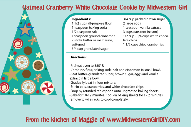 Oatmeal Cranberry White Chocolate Cookie by Midwestern Girl
