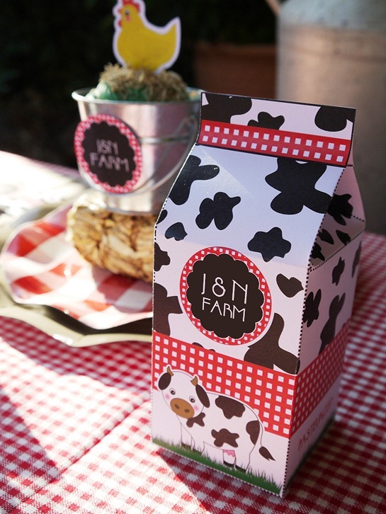 Barnyard Birthday - Milk Carton Favor Box