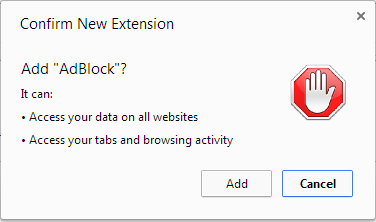 AdBlock install permissions - no mention of incognito anywhere