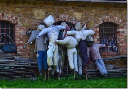 4 huddle of scarecrows clattercote farm 4 huddle of scarecrows clattercote farm