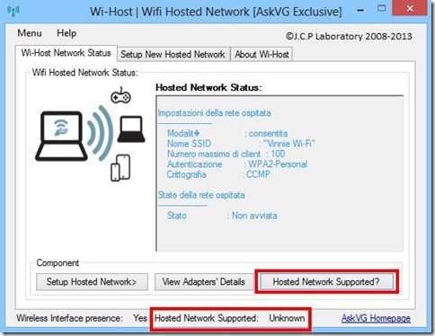 Wi-Host Wi-Host Network Status