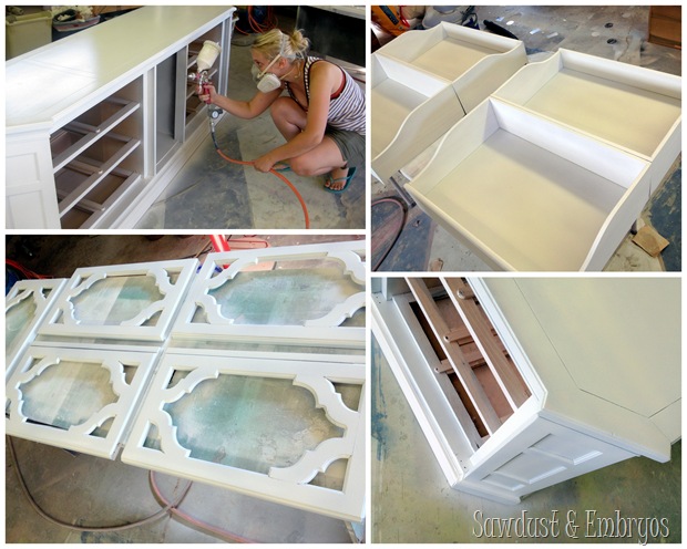 A White Paint Job for the Credenza {Sawdust and Embryos}