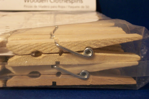 You can buy clothespins in bulk, or just use any leftovers you have around the house.
