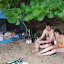 La petite famille à la plage