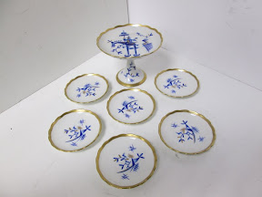 Vintage Aelteste Volkstedter Porcelain Pastry Set
