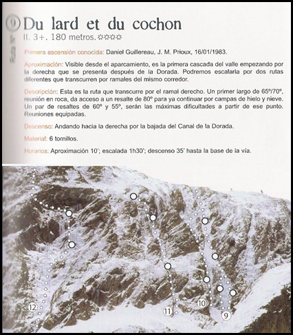 Bielsa - Boca Norte - Du Lard et du Cochon 180m WI3 (Libro) Bielsa - Boca Norte - Du Lard et du Cochon 180m WI3 (Libro)
