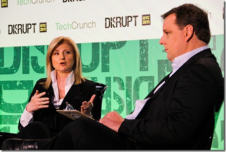 Arianna Huffington and Mike Arrington by TechCrunch