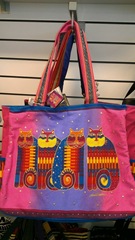 Laurel Burch bag w cats hot pink purple Laurel Burch bag w cats hot pink purple