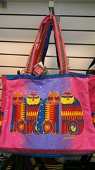 Laurel Burch bag w cats hot pink purple