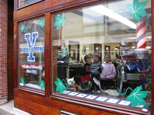Since it was so cold and dreary outside, we decided to wait awhile and watch the world go by with our new friends at Y Haircutting.