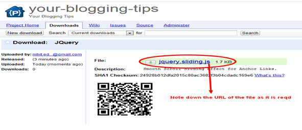 URL of the Download