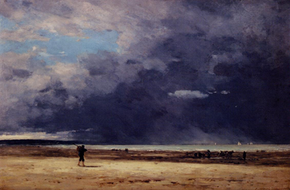 Eug&egrave;ne Boudin, Deauville, Low Tide, c. 1860-65