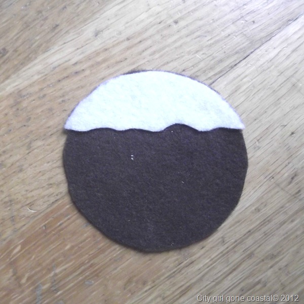 white felt applied to brown