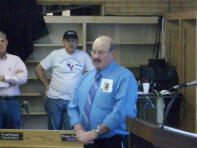 Rich Taylor from Mt. Pleasant is running in Senate District 42 addressing the crowd.