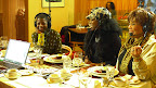 Panel guests - Thelma Golden, Tren'ness Woods-Black, and Vy Higginsen celebrating Harlem with Marcus. Panel guests - Thelma Golden, Tren'ness Woods-Black, and Vy Higginsen celebrating Harlem with Marcus.