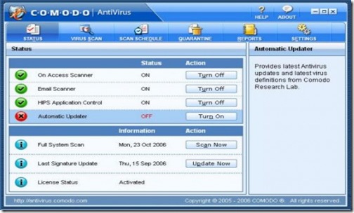 top 10 free antivirus softwares 2011 Comodo