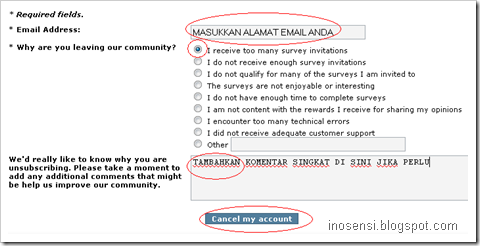 email dan alasan berhenti