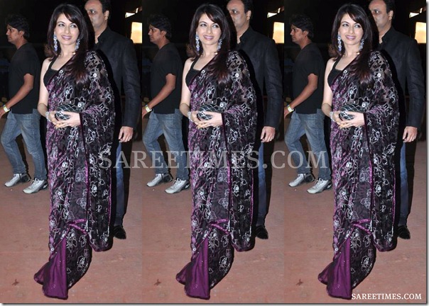 Bhagyashree_Black_Embroidery_Saree
