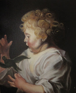 Pierre Paul Rubens, l'Enfant à l'oiseau, XVIIeS
Huile sur toile