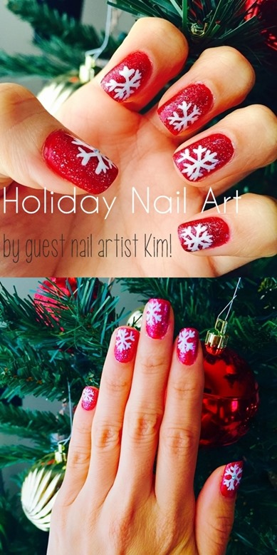 Holiday Snowflake Nail Art by Kim for polish insomniac