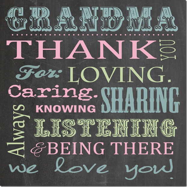 Grandma Chalk Board in color - Square Grandma Chalk Board in color - Square