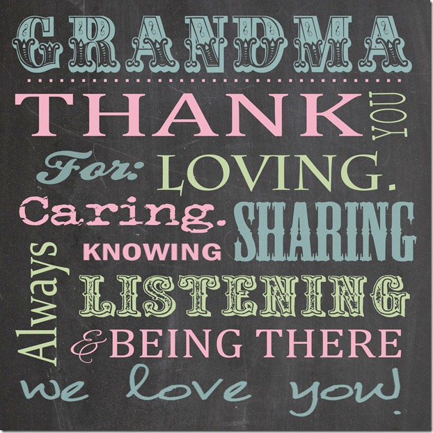 Grandma Chalk Board in color - Square