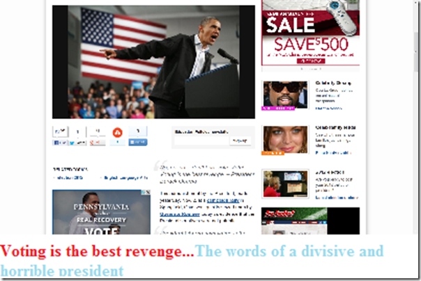 Obama divisive and horrible