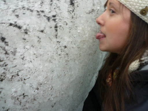 cailin licking glacier in