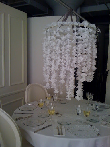 Here's our doily table in the early stages of being set up. Phone cameras don't do it much justice. Here's our doily table in the early stages of being set up. Phone cameras don't do it much justice.