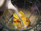 A tasty way to drink up last week's remaining peaches. A tasty way to drink up last week's remaining peaches.