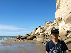 It's a long journey to the gannett colony thru the beach.