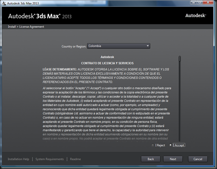 Instalación 3DS Max 2013 versión comercial o Trial - Paso 3