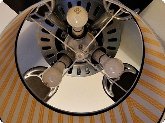 Ceiling Fan Makeover drum shade with picture wire