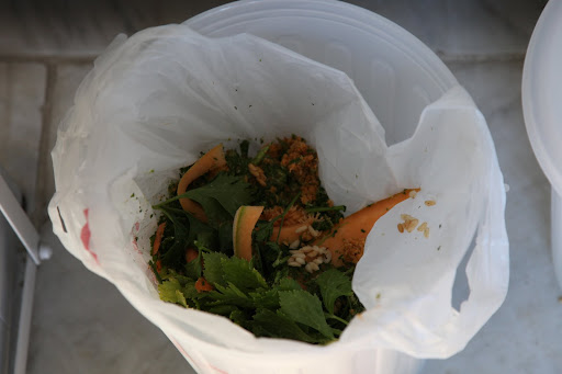 Oh, excellent!  It holds all of the fruit and vegetable scraps.  Before, we just had pails with no covers.  These are much nicer.