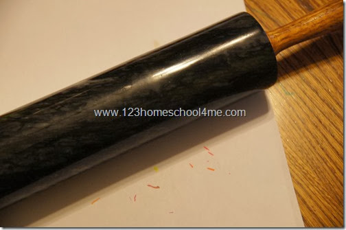 put a piece of paper on top and use a rolling pin to rub off put a piece of paper on top and use a rolling pin to rub off
