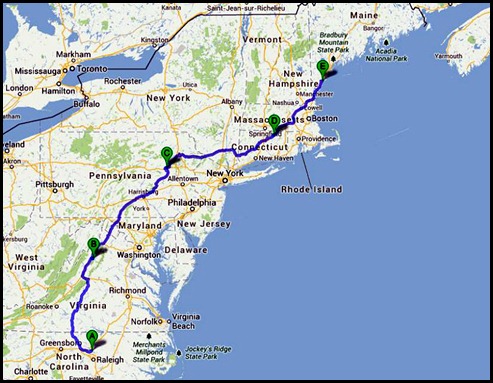 0 - Travel to Ocean View CG, Wells, ME  150 miles