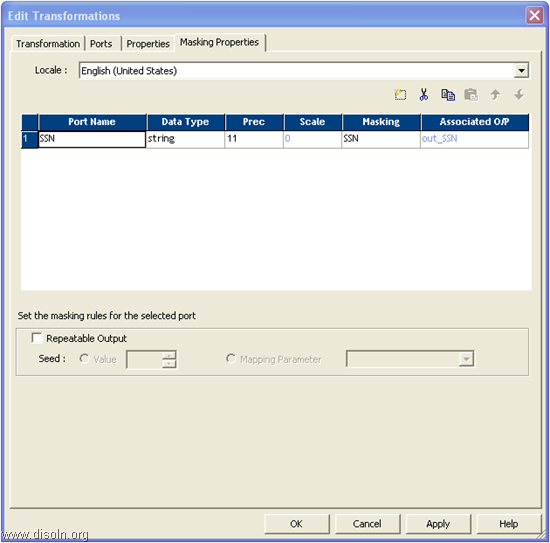 Data Security Using Informatica PowerCenter Data Masking Transformation - Special formats