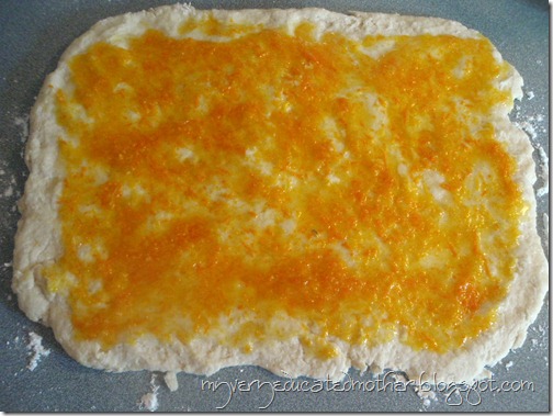 orange, biscuits, dough, rolled out, recipe