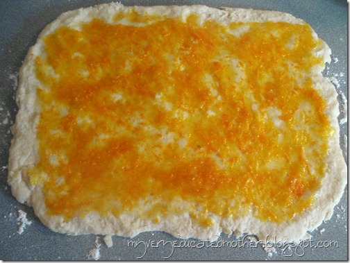 Orange Biscuit dough rolled out orange, biscuits, dough, rolled out, recipe