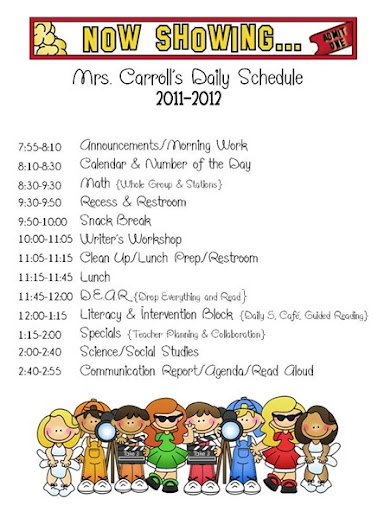 Classroom Schedule Clipart