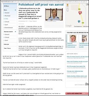 VENTER LT COL SAPS NELSPRUIT ATTACKED SMALLHOLDING SEPT5 2011 VENTER LT COL SAPS NELSPRUIT ATTACKED SMALLHOLDING SEPT5 2011