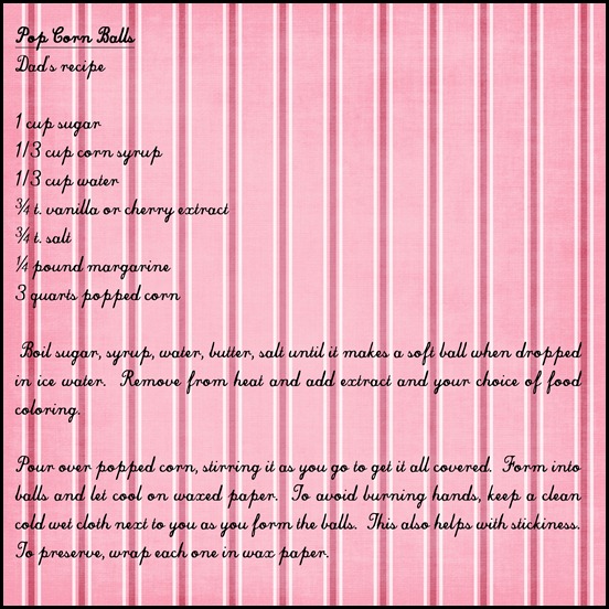 popcorn balls on pink striped paper
