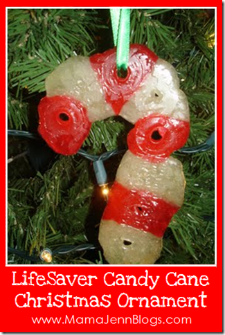 LifeSaver Candy Cane Christmas Ornament