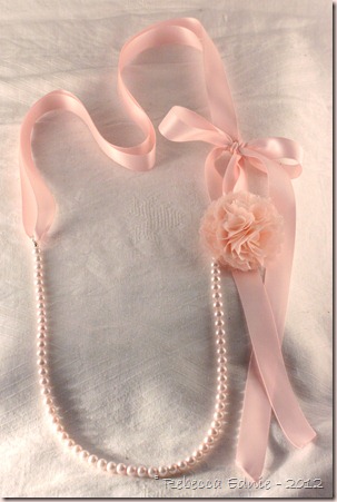 pink pearl flower necklace