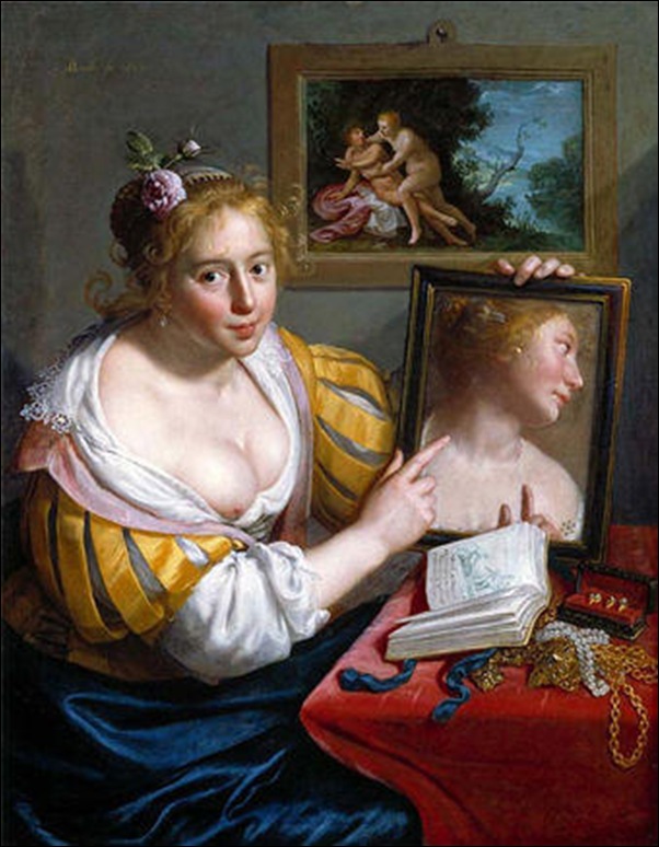 Moreelse, Jeune fille au miroir 1627 Moreelse, Jeune fille au miroir 1627